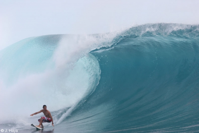  Surfing with giant waves.